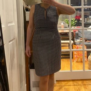JCrew Black and white polka dot dress